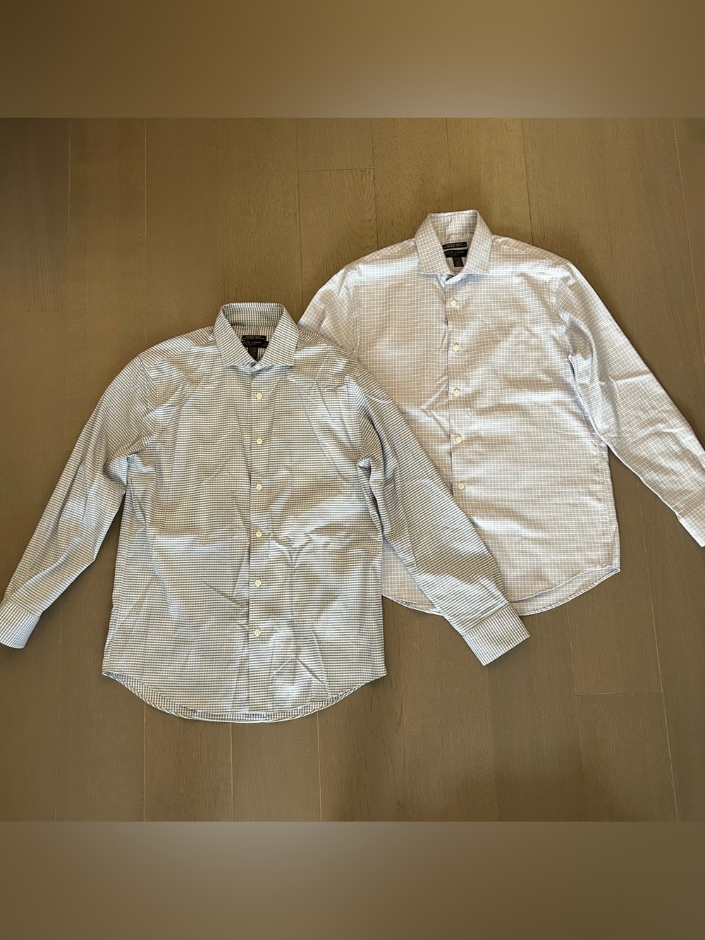 2 x Moores Pronto Uomo Slim Fit Non-Iron Button Down Long Sleeve Shirts